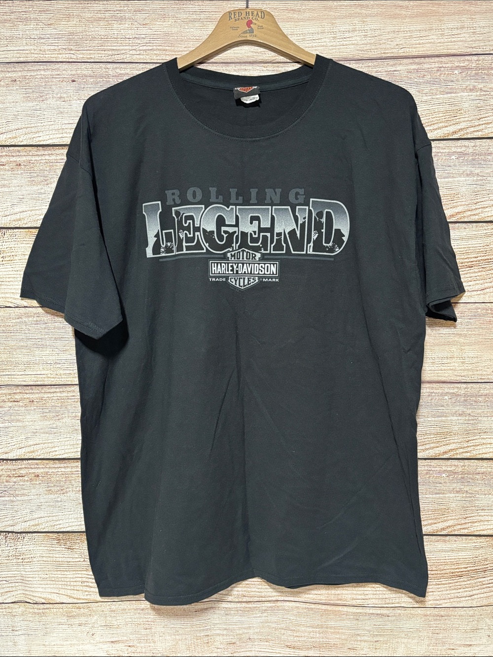 Harley-Davidson Black 'Rolling Legend' Motor  City North Dakota Graphic Tee 2XL